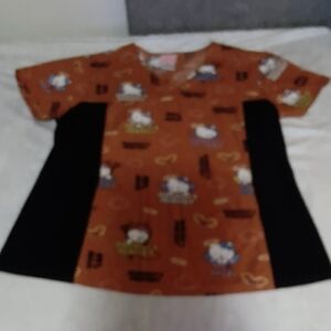 Hello Kitty Orange and Black Short Sleeve Tee